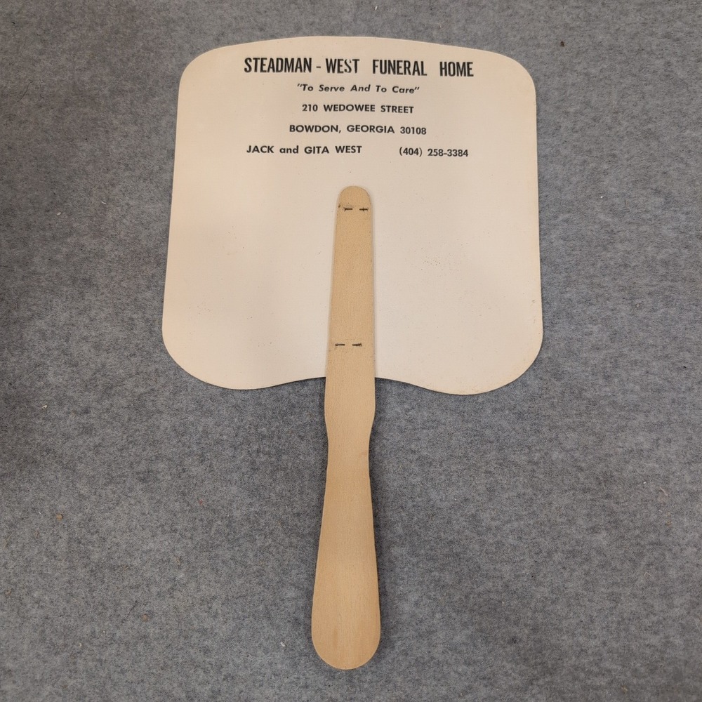 Vintage Jesus Knocking at the Door Church Fan Steadman-West Funeral Home GA VG+ - Picture 2 of 2